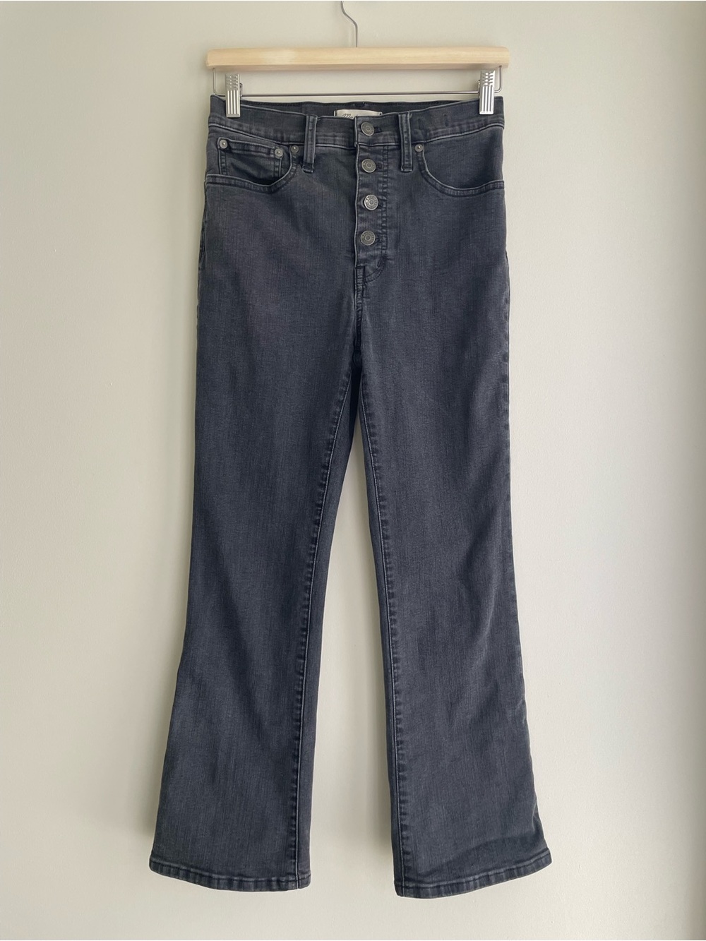 Madewell Cali Demi-Boot High-Rise Button-Front Bootcut Cropped Jeans
